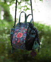 Handmade Original Embroidered Cotton Tote Handbag